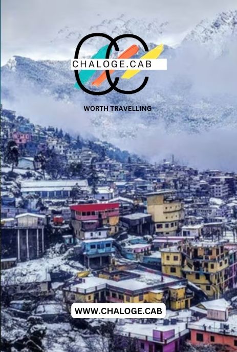 joshimath market img with snow cloud and seen hostels and home